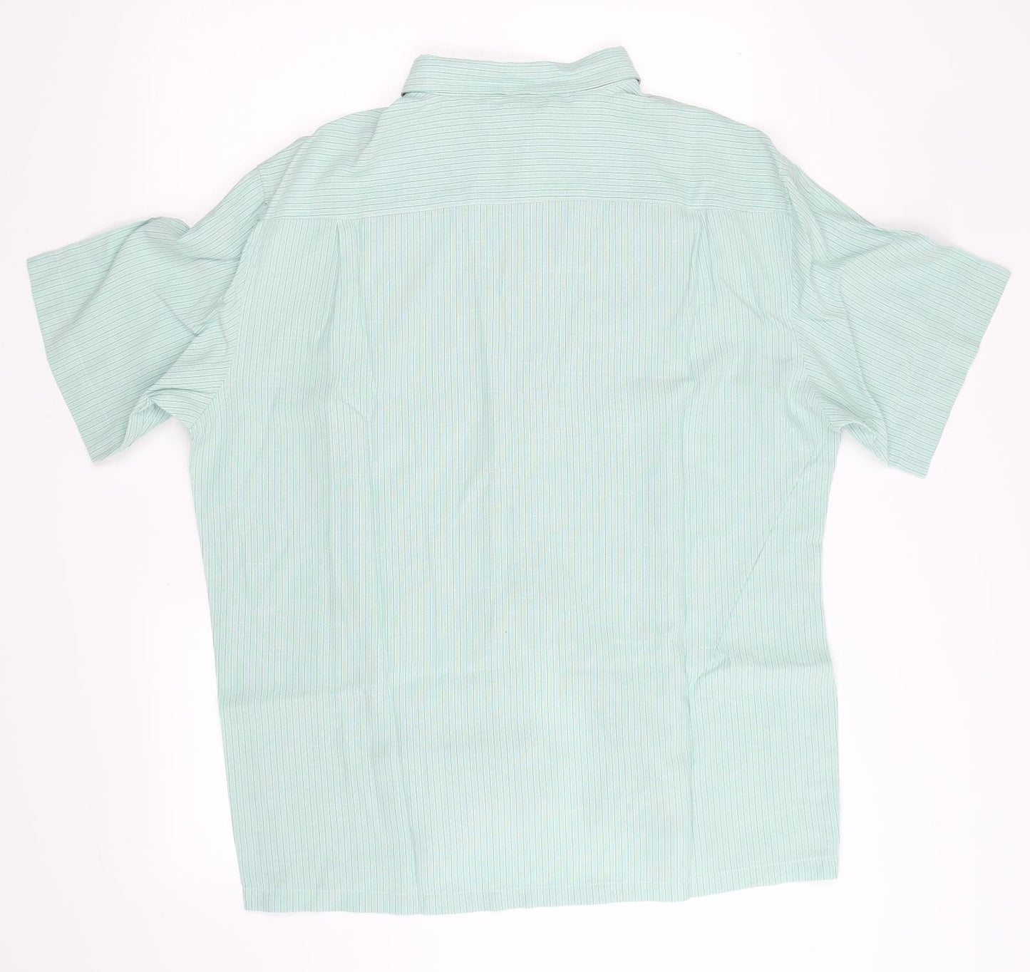 M&S Collection Mens Green Striped   Button-Up Size XL