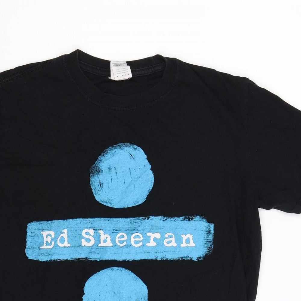 Gildan Mens Black    T-Shirt Size M  - Ed Sheeran Divide Tour