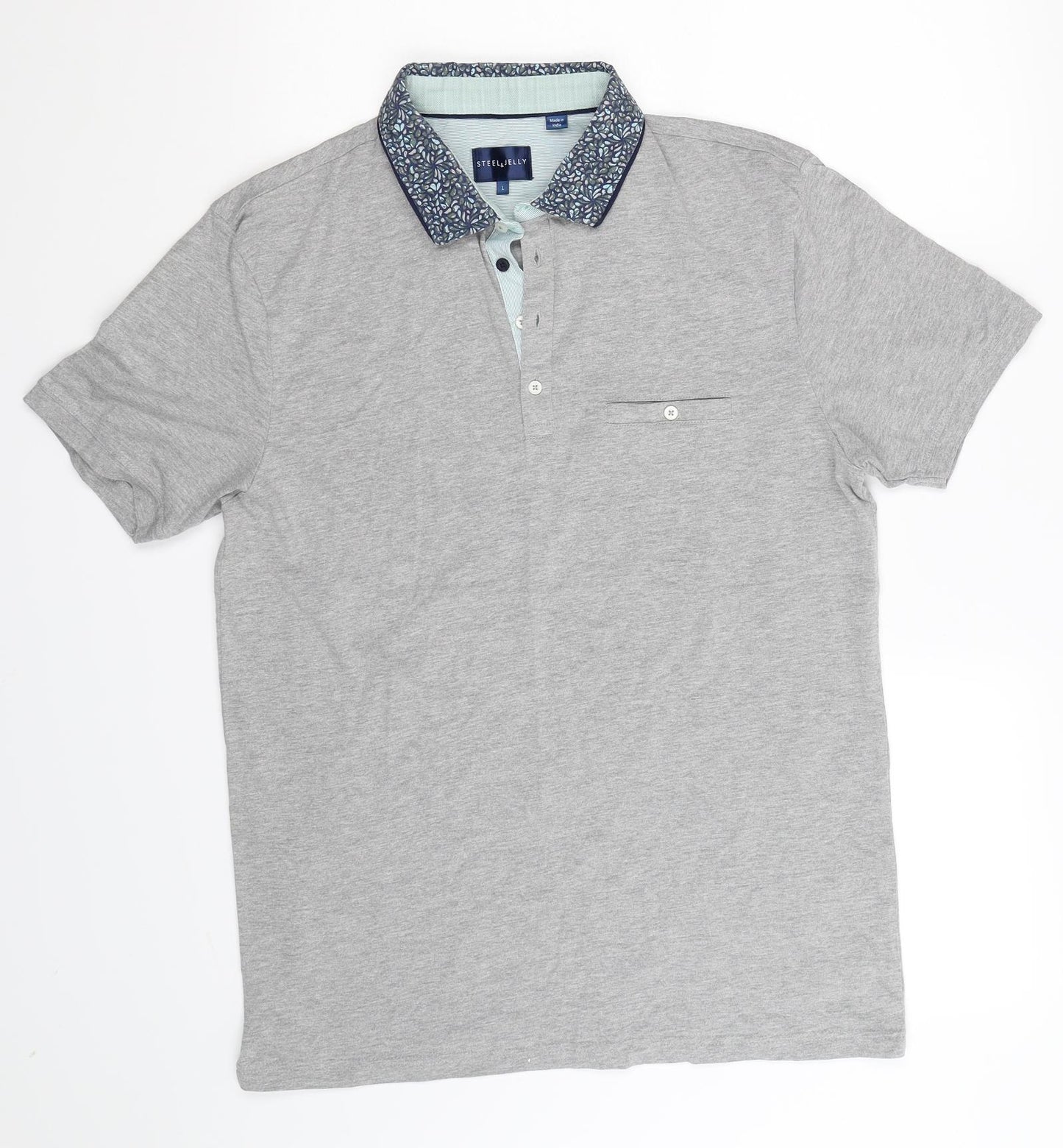 Steel & Jelly Mens Grey    Polo Size L