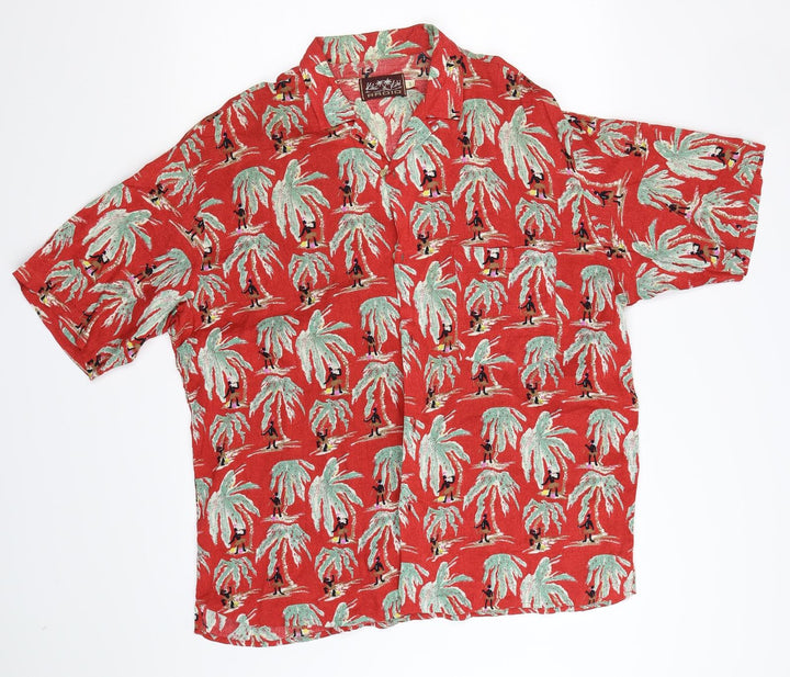 RADIO Mens Red Floral Button-Up
