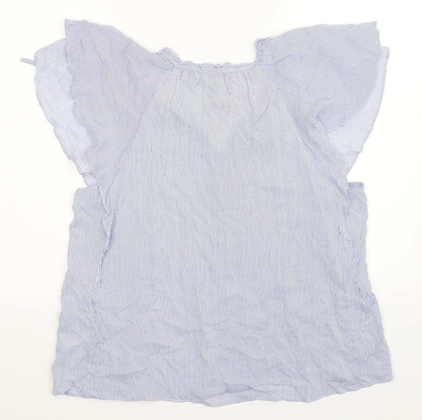 H&M Womens Blue Striped   Blouse Size 10