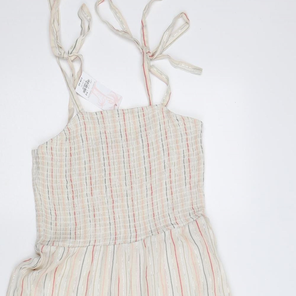 Dorothy Perkins Womens Ivory Striped  Fit & Flare  Size M