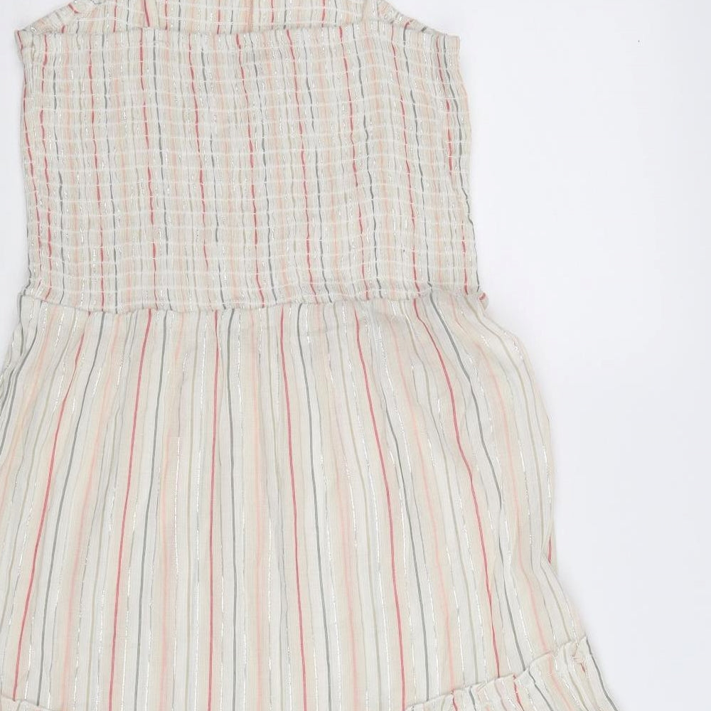 Dorothy Perkins Womens Ivory Striped  Fit & Flare  Size M