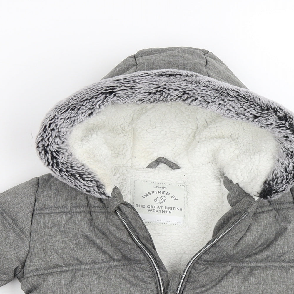 George Boys Grey   Quilted Jacket Size 12-18 Months