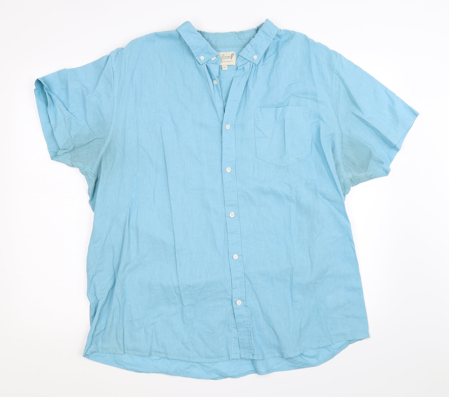 On Fire Mens Blue    Button-Up Size 2XL