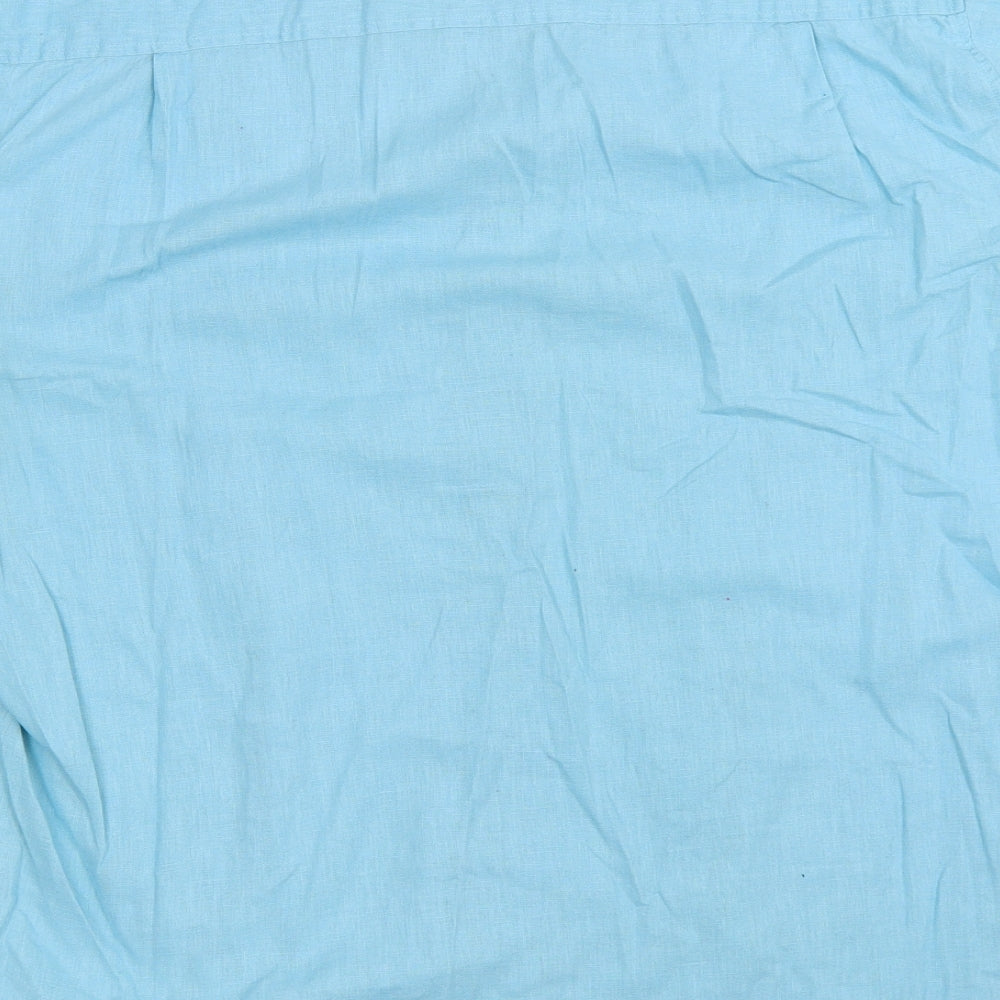 On Fire Mens Blue    Button-Up Size 2XL