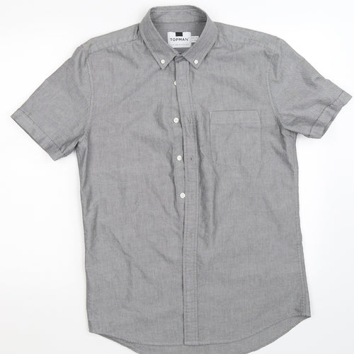 Topman Mens Grey    Button-Up Size M