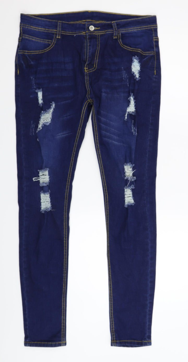 Preworn Womens Blue  Denim Skinny Jeans Size 34 L31 in