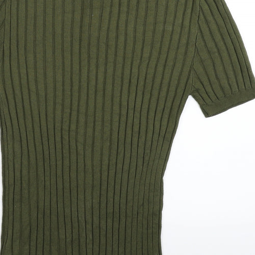 River Island Mens Green  Knit  Polo Size M