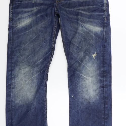 JACK & JONES Mens Blue  Denim Bootcut Jeans Size 32 L30 in