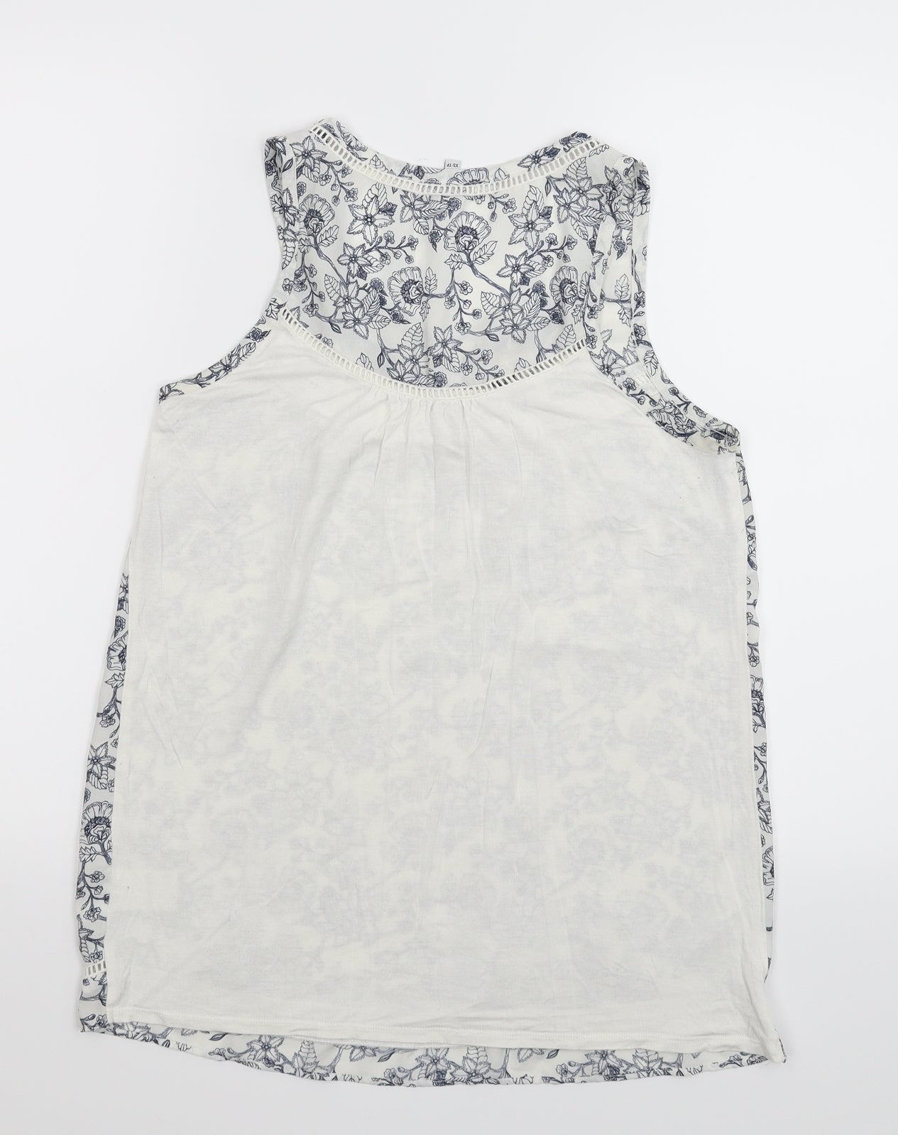 kismel Womens White Floral  Basic Tank Size XS