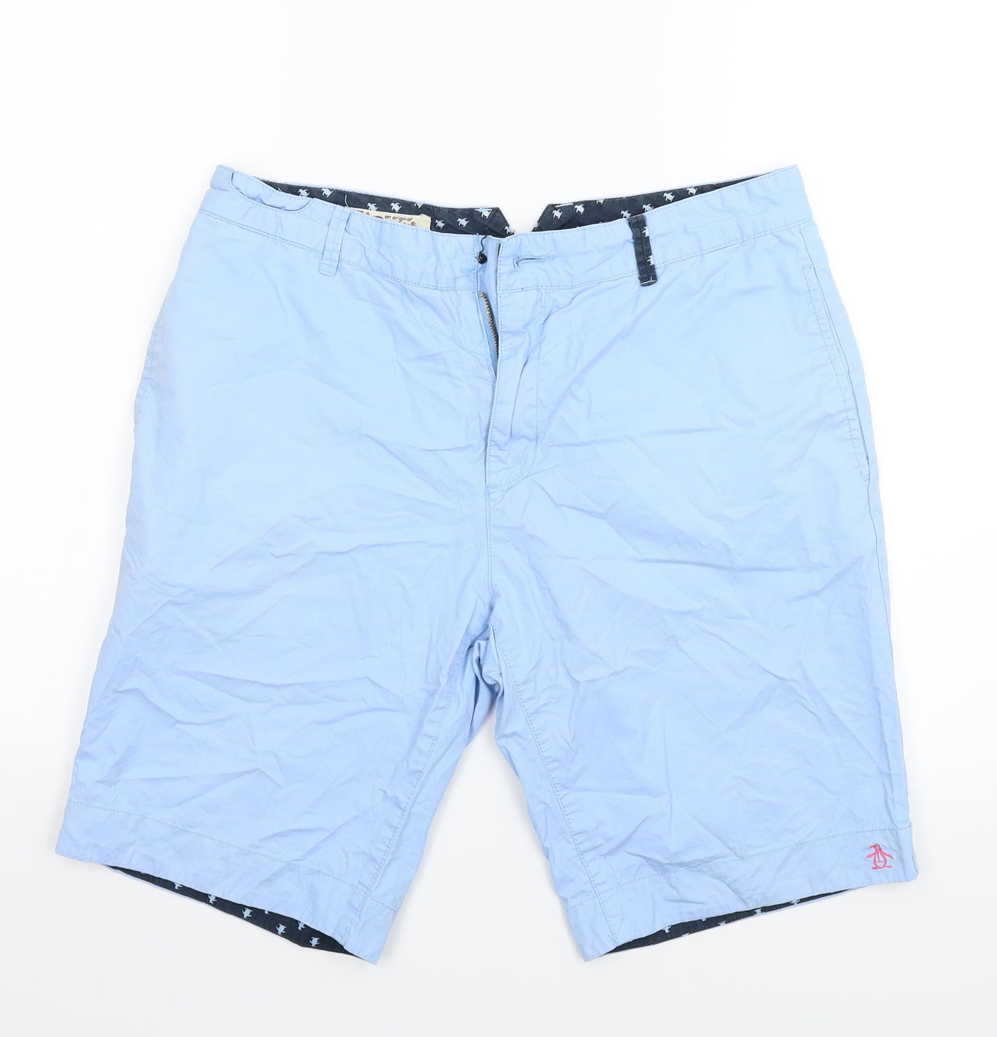 Penguin Mens Blue   Chino Shorts Size 32