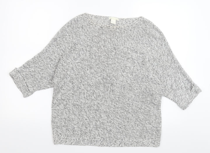 H&M Womens Grey Knit Pullover Jumper Size S