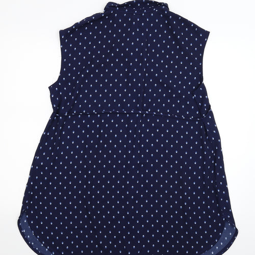 H&M Womens Blue Geometric  Shirt Dress  Size L