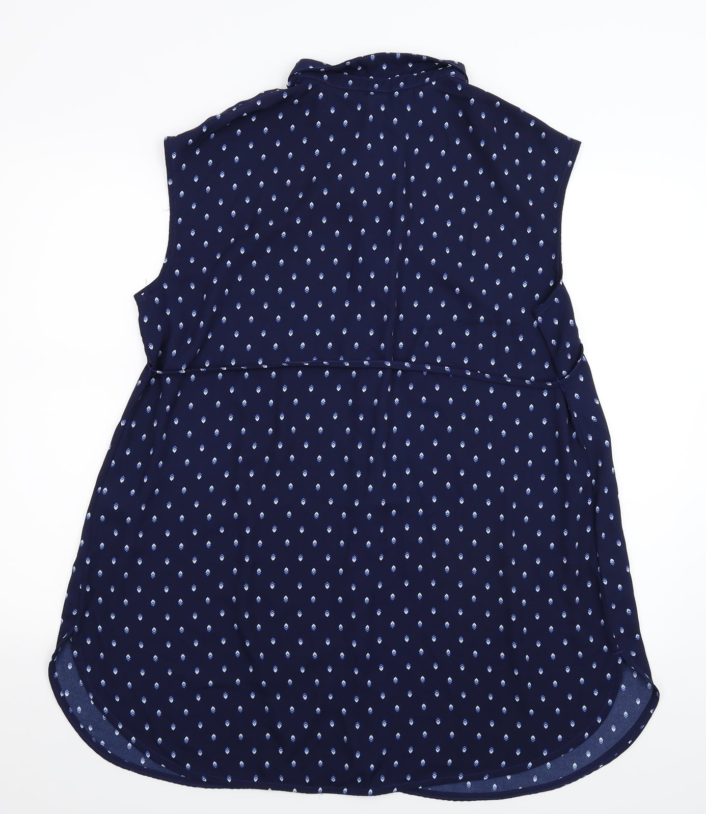 H&M Womens Blue Geometric  Shirt Dress  Size L