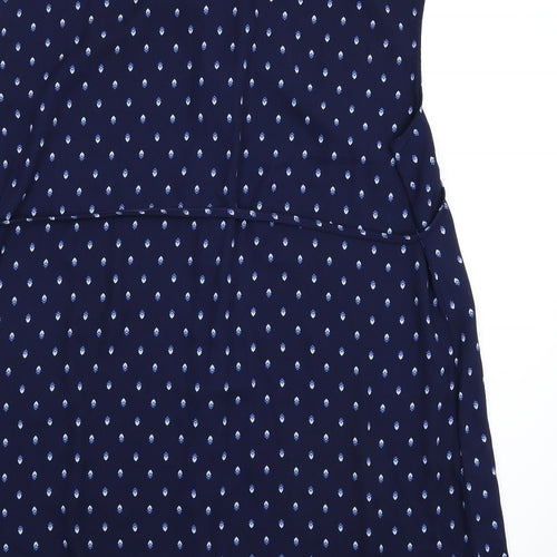 H&M Womens Blue Geometric  Shirt Dress  Size L