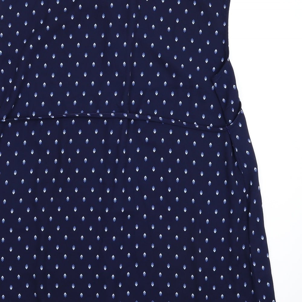H&M Womens Blue Geometric  Shirt Dress  Size L