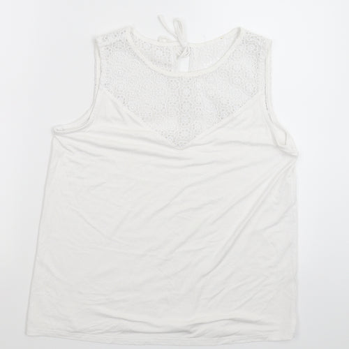 Preworn Womens White   Basic T-Shirt Size 12