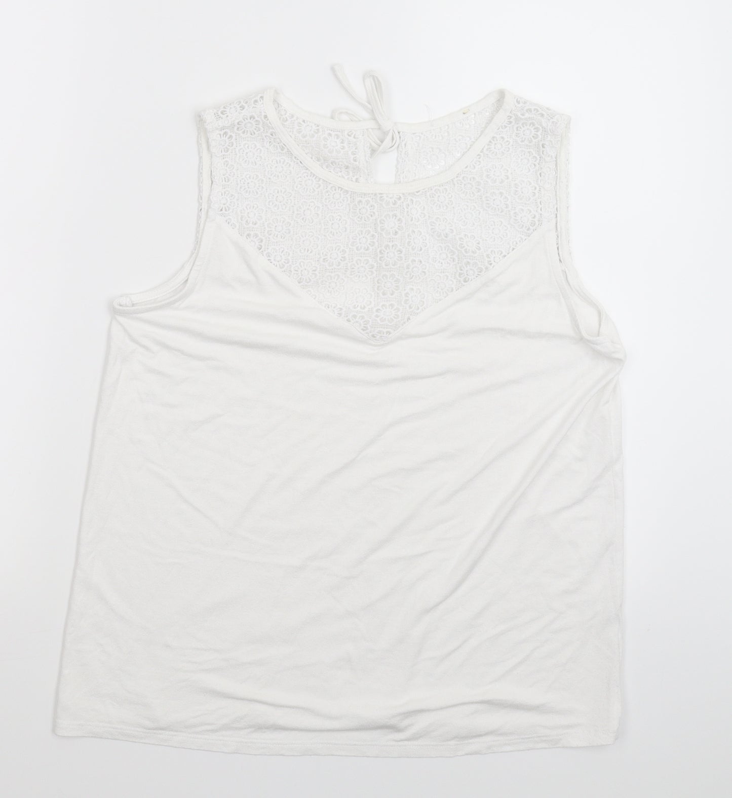 Preworn Womens White   Basic T-Shirt Size 12