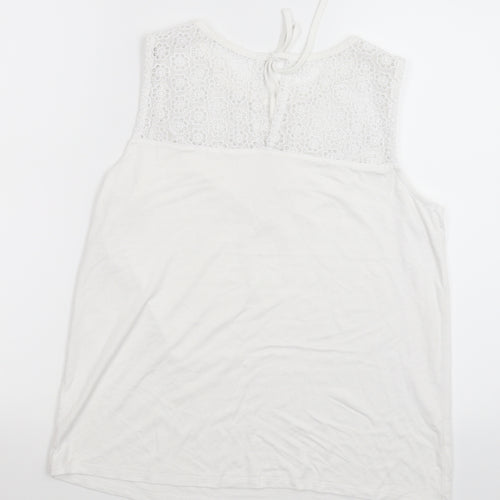 Preworn Womens White   Basic T-Shirt Size 12