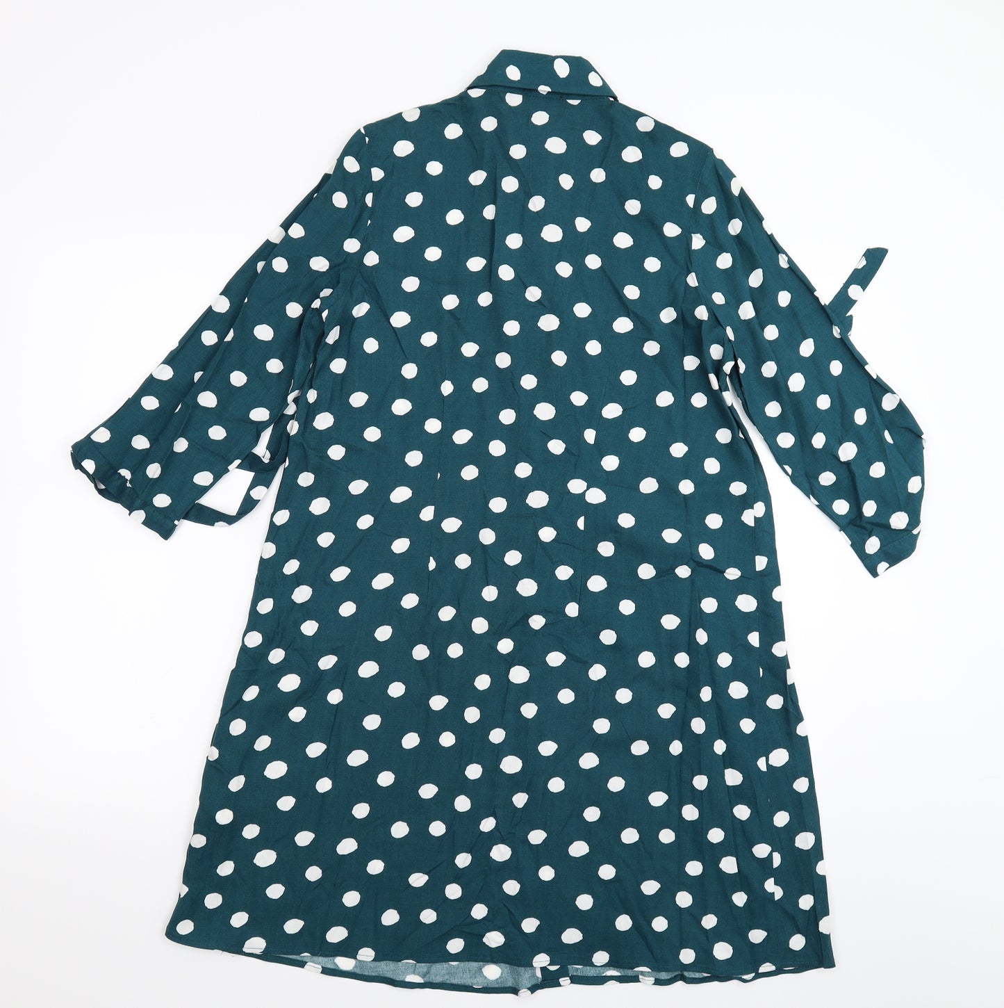 Primark Womens Green Polka Dot  Shirt Dress  Size 8