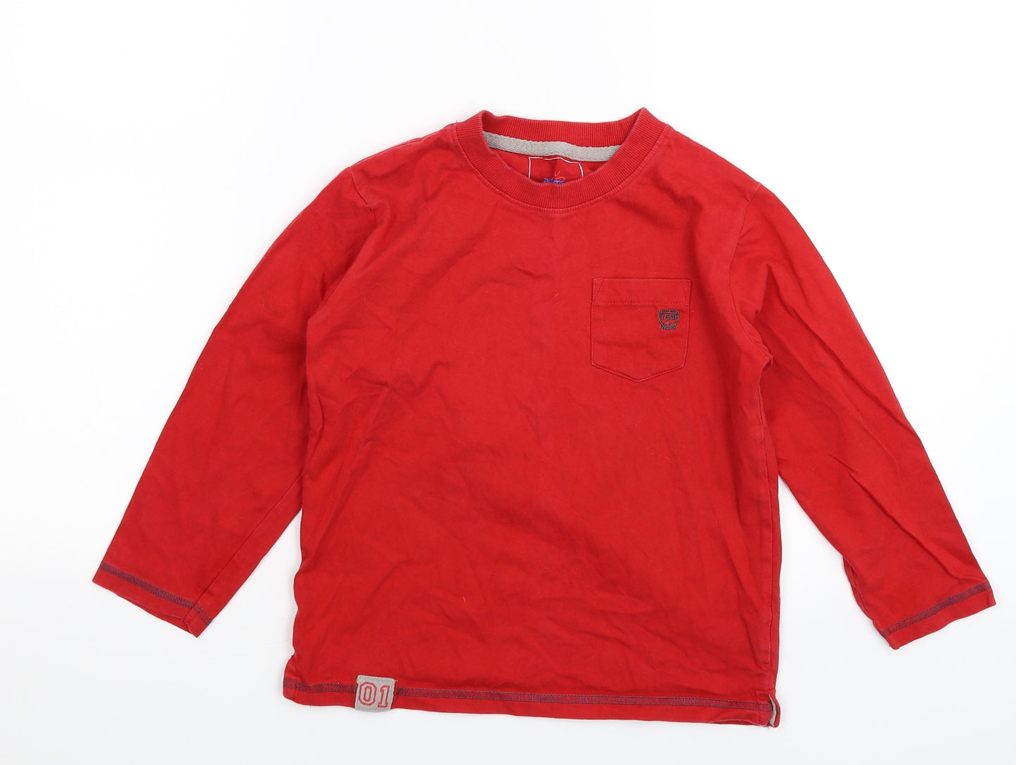 Adams Boys Red Batik  Basic T-Shirt Size 7 Years