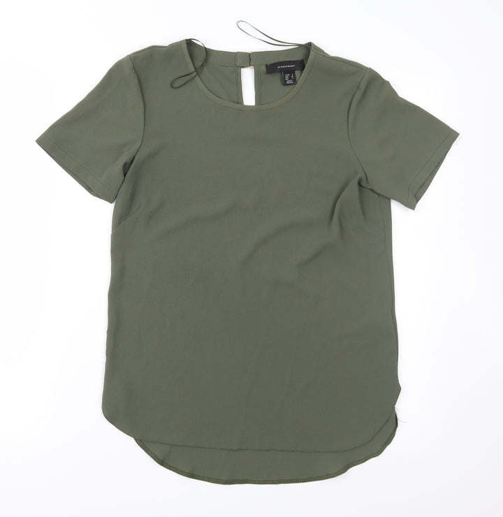 Atmosphere Womens Green Basic Blouse Size 6