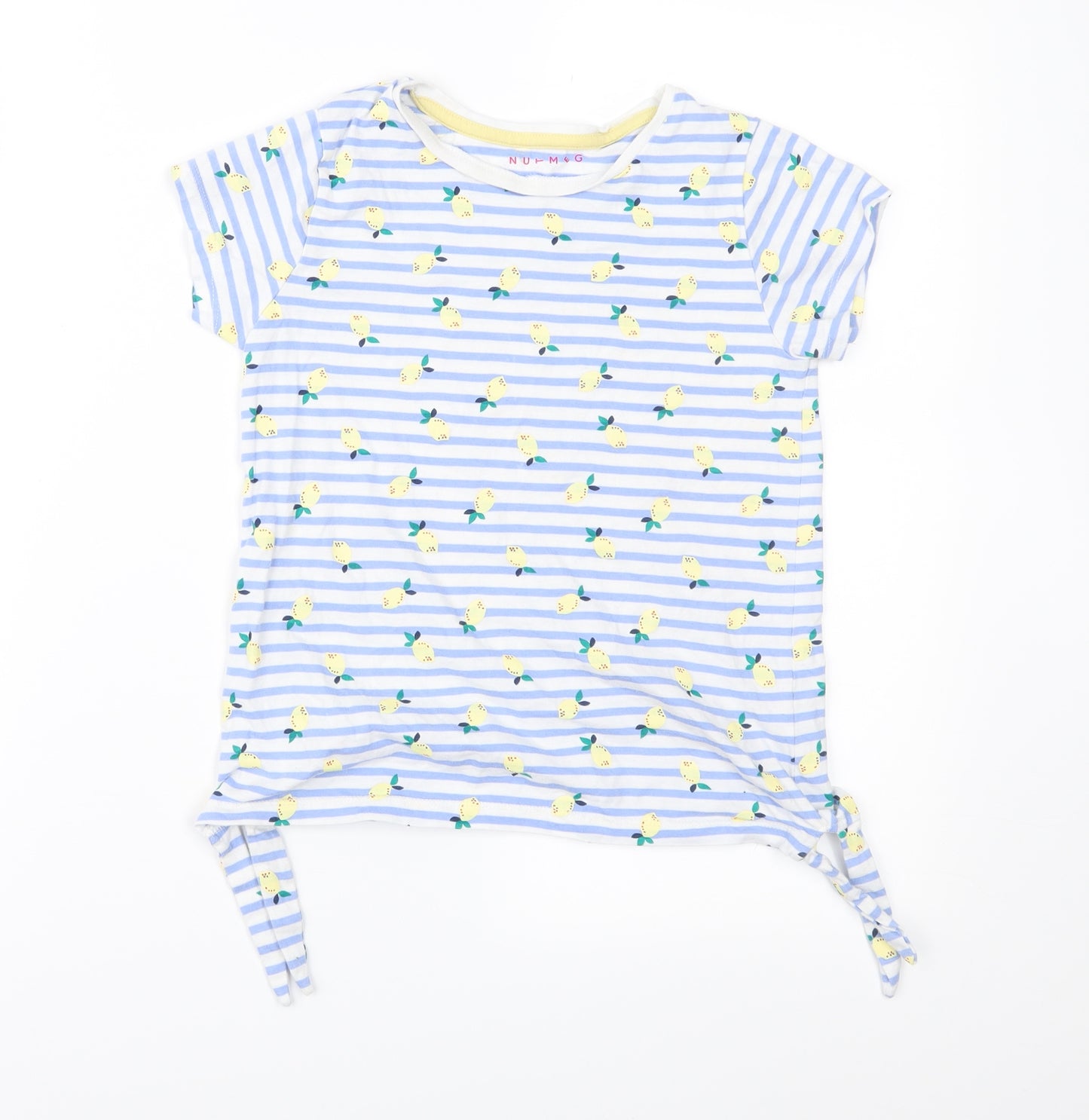 Nutmeg Girls Blue Striped  Pullover T-Shirt Size 6-7 Years