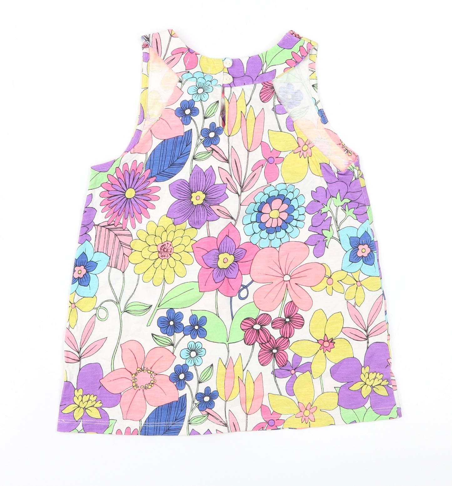 NEXT Girls Multicoloured Floral Jersey Basic Blouse Size 7 Years