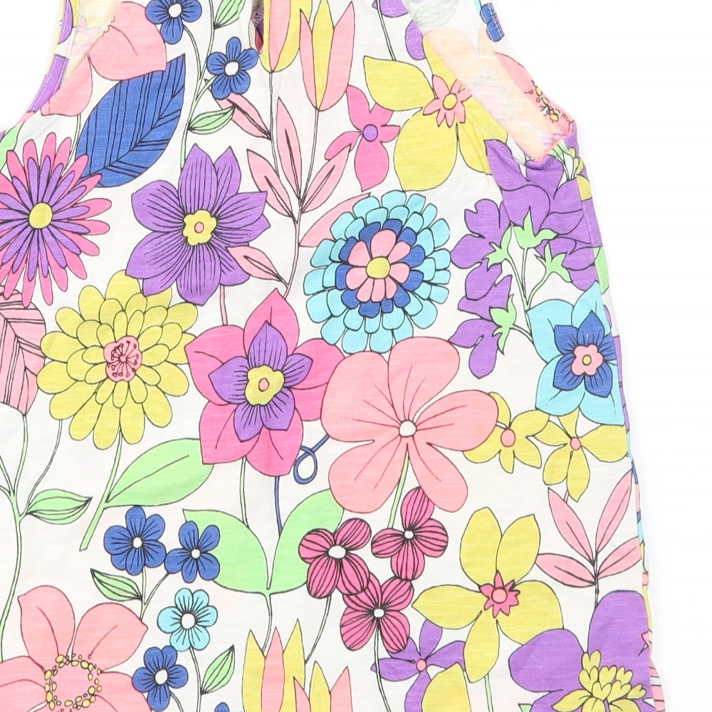 NEXT Girls Multicoloured Floral Jersey Basic Blouse Size 7 Years