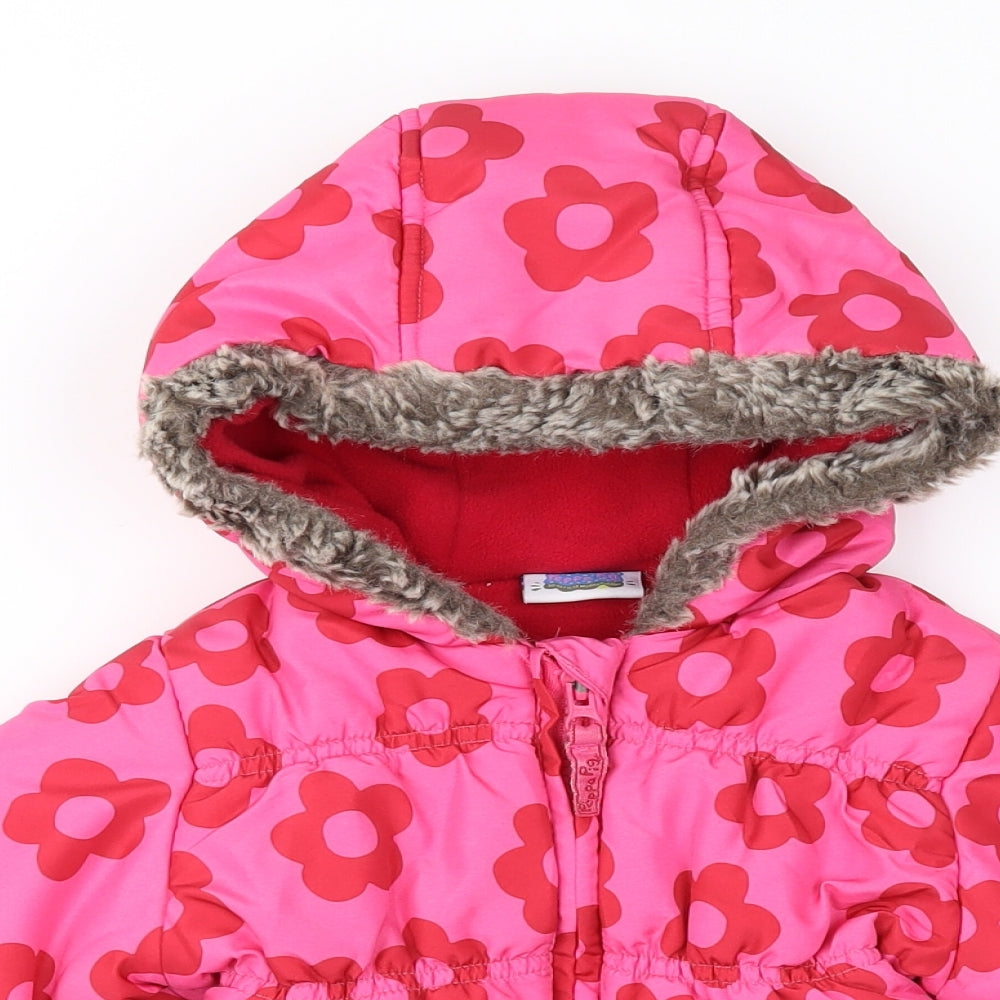 Peppa Pig Girls Pink Floral  Anorak Jacket Size 12-18 Months