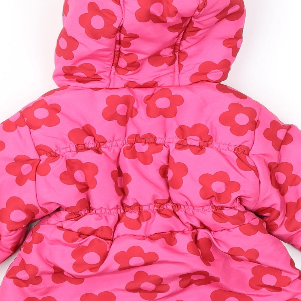 Peppa Pig Girls Pink Floral  Anorak Jacket Size 12-18 Months