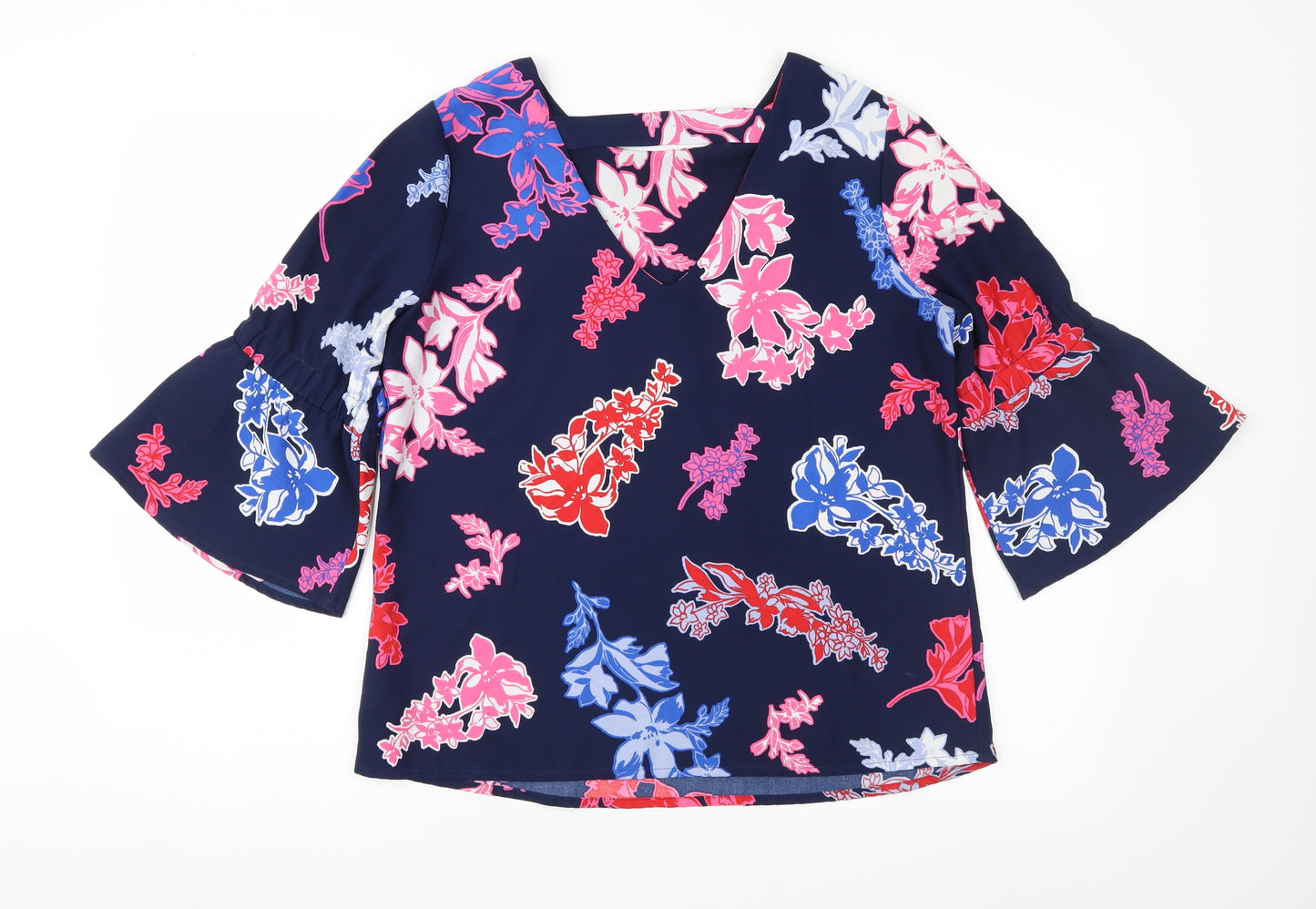 Per Una Womens Blue Floral  Basic Blouse Size 12