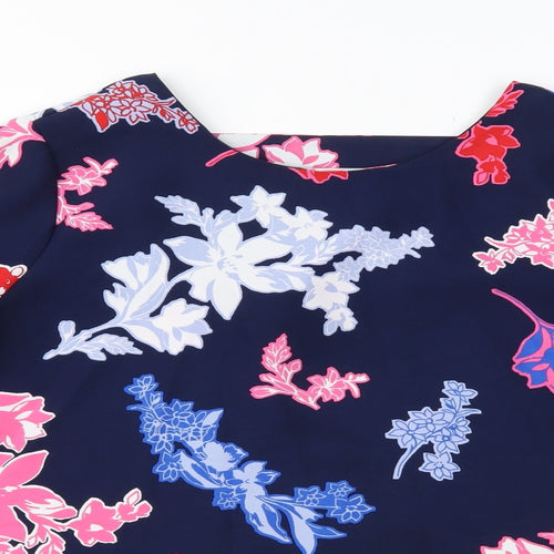 Per Una Womens Blue Floral  Basic Blouse Size 12