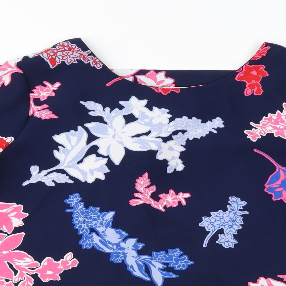 Per Una Womens Blue Floral  Basic Blouse Size 12