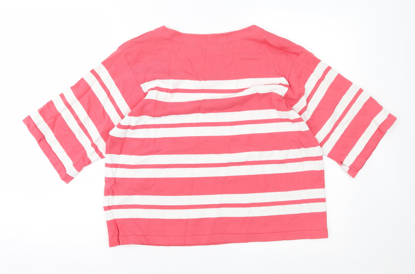 Marks and Spencer Womens Pink Striped Knit Pullover Jumper Size 12
