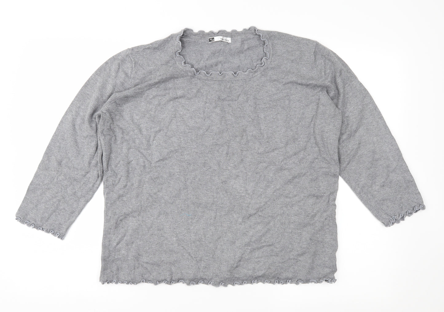 Viz-A-Viz Womens Grey  Knit Pullover Jumper Size 18