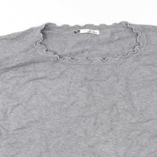 Viz-A-Viz Womens Grey  Knit Pullover Jumper Size 18