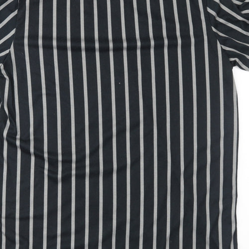 Slick Lane Mens Black Striped   T-Shirt Size S
