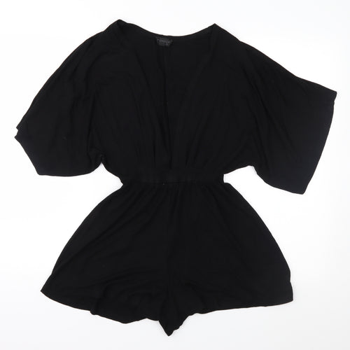 Topshop Womens Black  Jersey Playsuit One-Piece Size 6