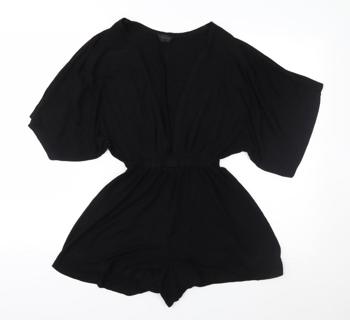 Topshop Womens Black Jersey Playsuit One-Piece Size 6