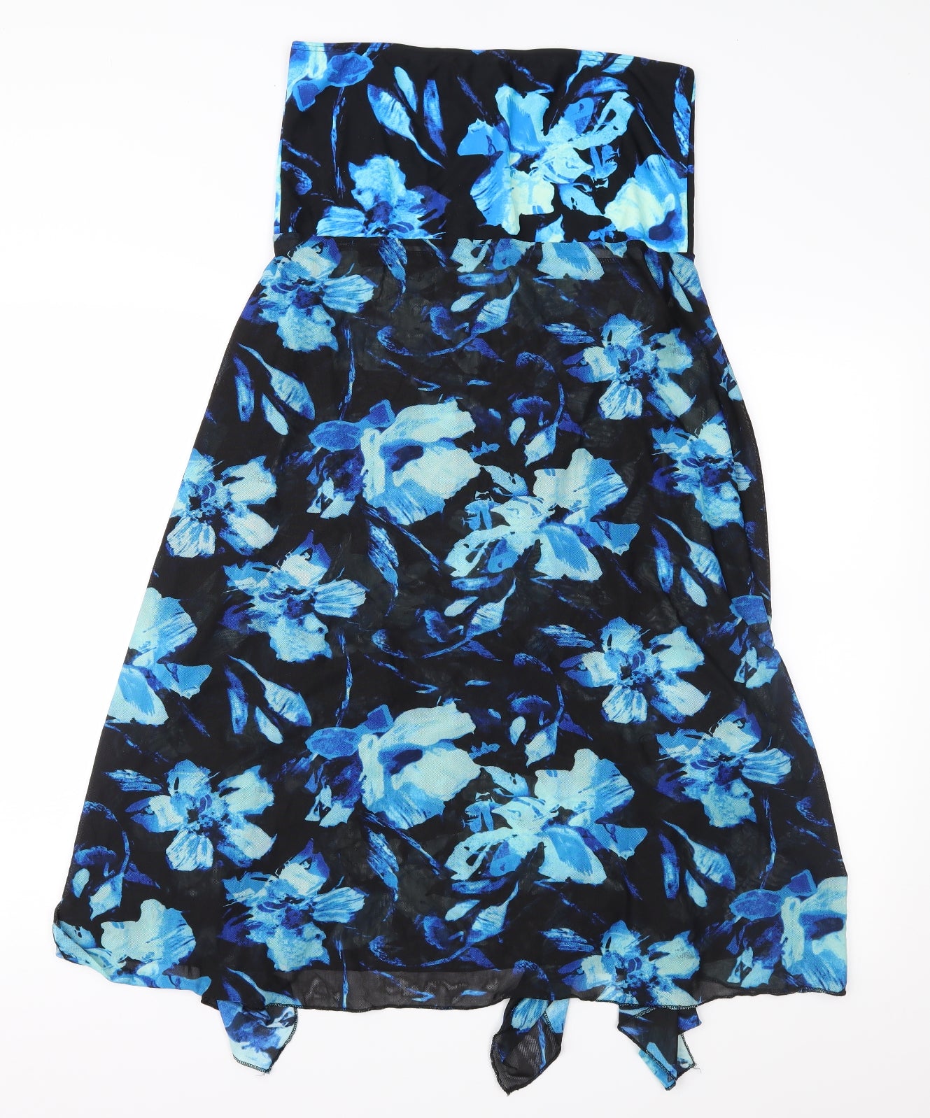 M&Co Womens Black Floral  Fit & Flare  Size L