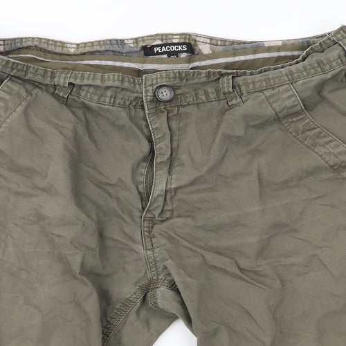 Peacocks Mens Green   Chino Shorts Size 32 in