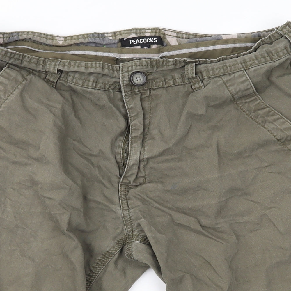 Peacocks Mens Green   Chino Shorts Size 32 in