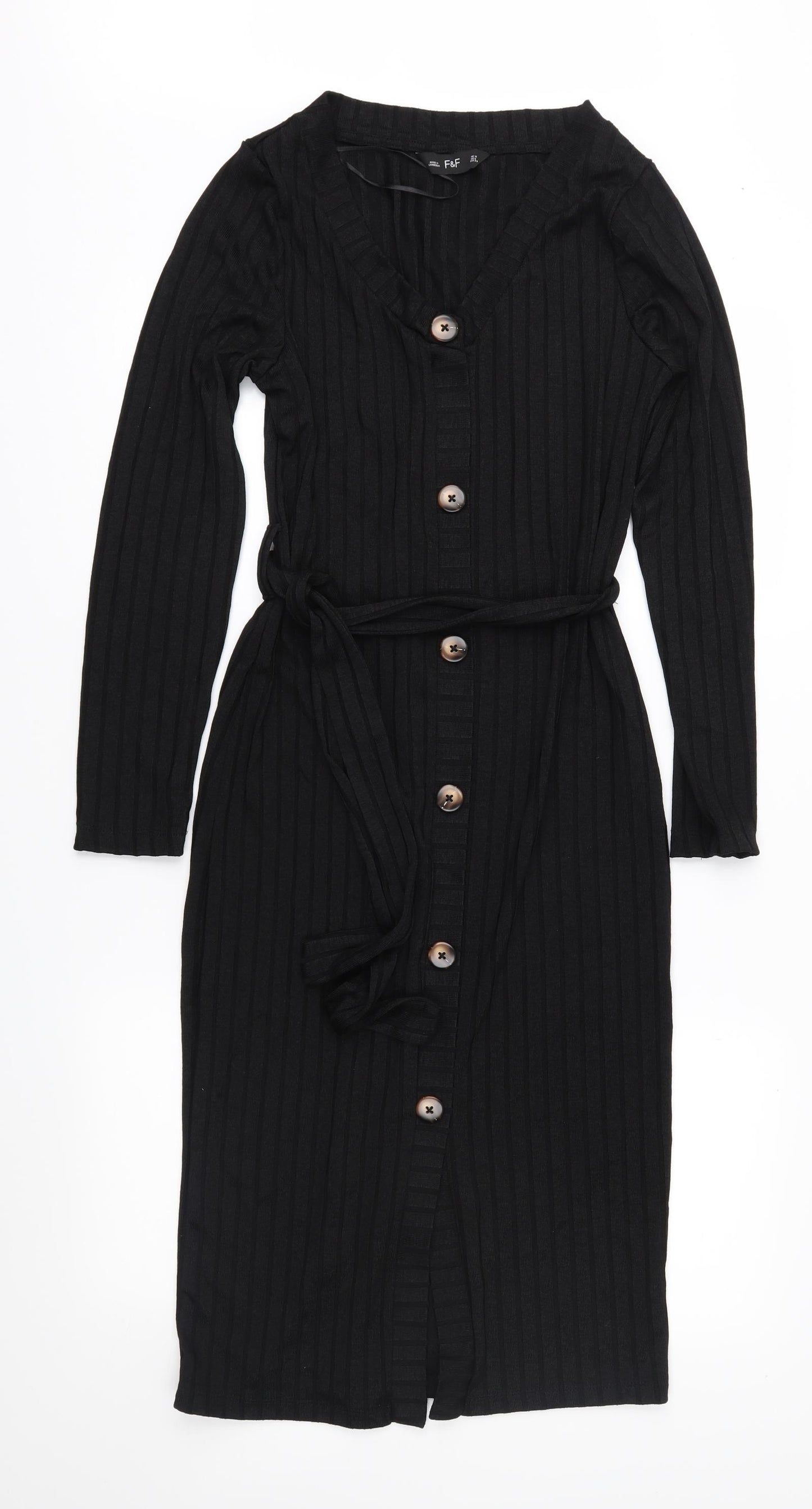 F&F Womens Black  Knit Jumper Dress  Size 10