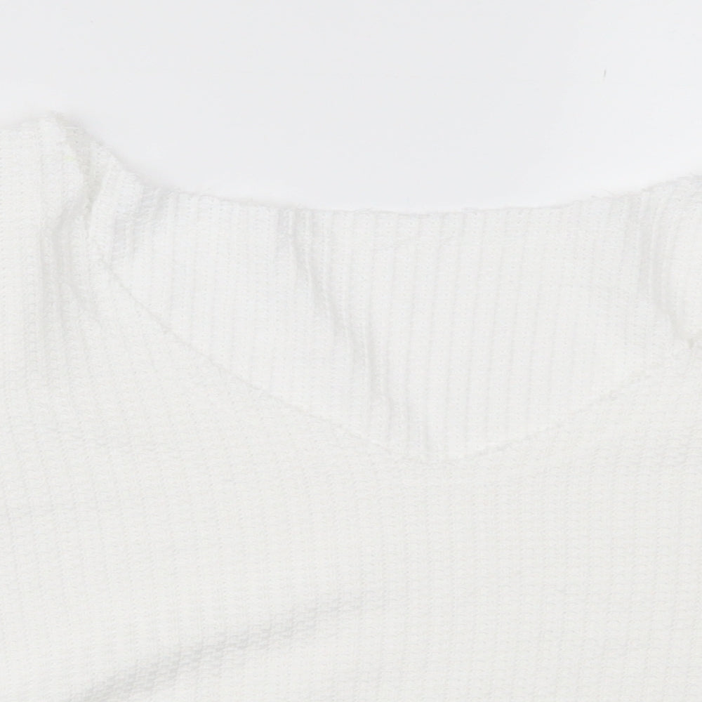 SheIn Womens White   Cropped T-Shirt Size 6