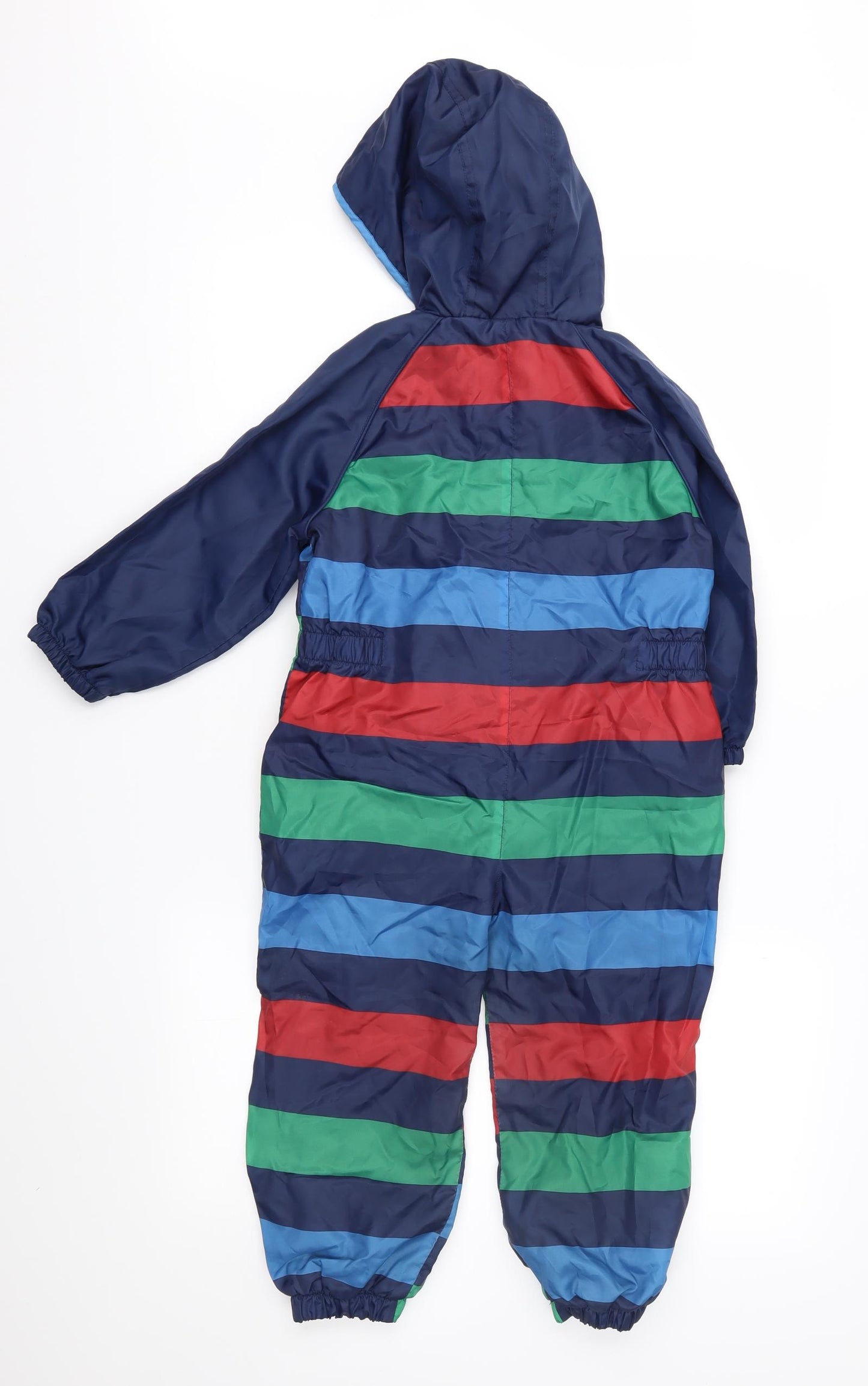 TU Boys Blue Striped  Anorak Snowsuit Size 3-4 Years
