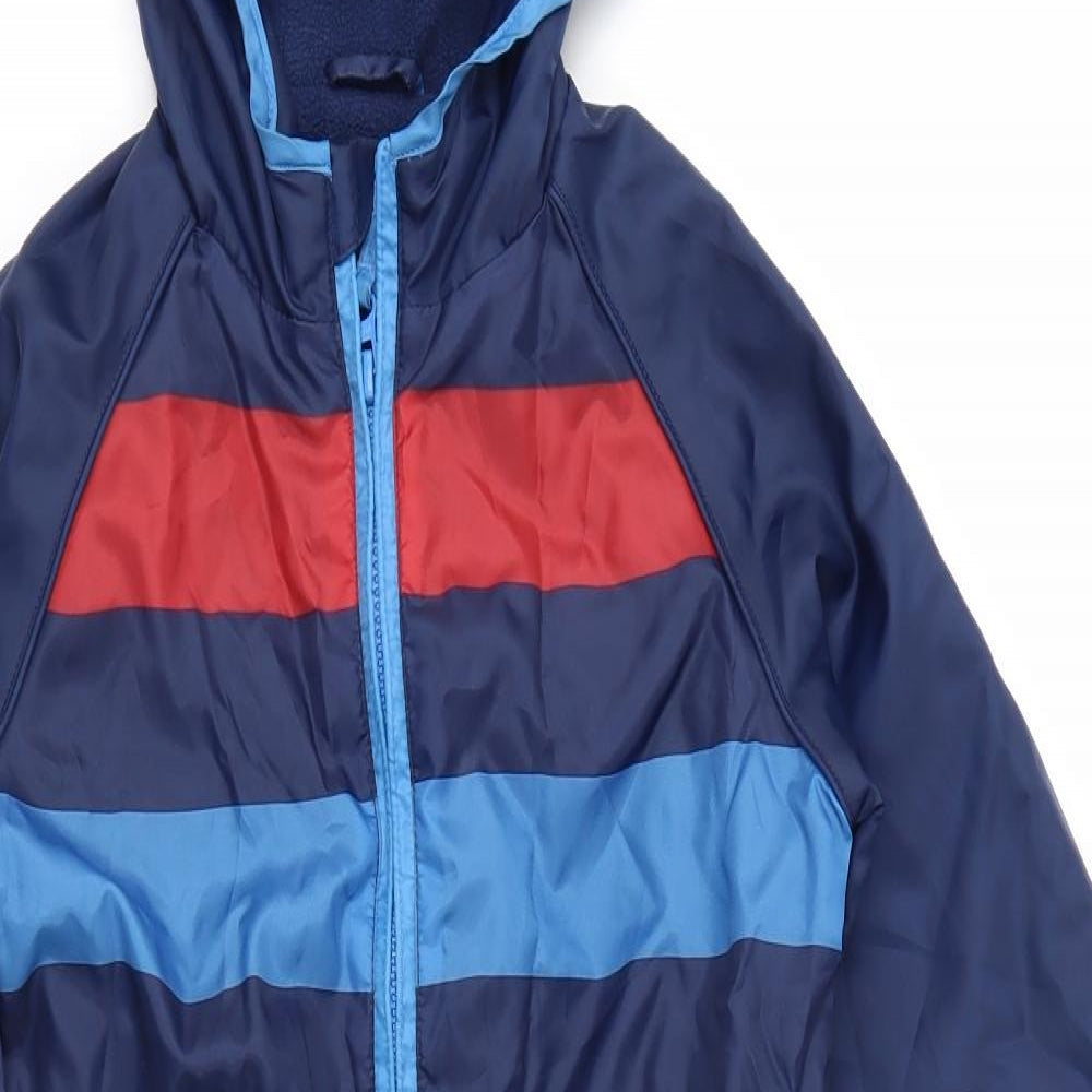 TU Boys Blue Striped  Anorak Snowsuit Size 3-4 Years