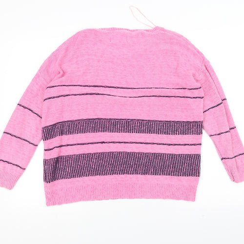 post card Womens Pink  Knit Pullover Jumper One Size