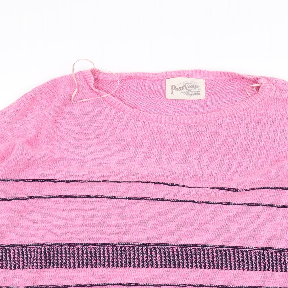 post card Womens Pink  Knit Pullover Jumper One Size
